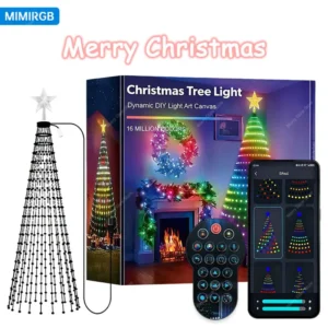 smart christmas tree lights with remote & app control 400 rgb led beads music sync timer for festive holiday christmas decor