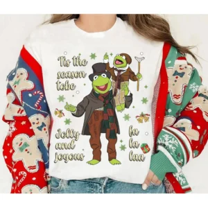 disney and kermit frog sweatshirt the christmas carol muppets xmas lights shirt