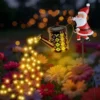 Christmas Solar Lights Outdoor Santa Claus Kettle Ground Lamp Outdoor Garden Lawn Decorative Lights For Lawn Pathway Walkway